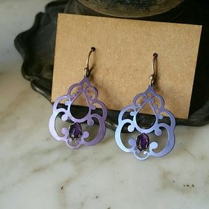 Holly Yashi Purple Filigree Earrings